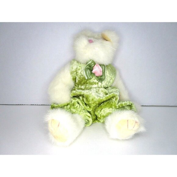 TY Beanie Babies Attic Treasures Jointed Cat Kitten Green One-Piece Outfit 1993 - Picture 2 of 7